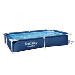 Bestway Piscina Fuori Terra Rettangolare Steel Pro 221x150x43 cm Capacit&aacute; per 1200 Litri Colore Blu