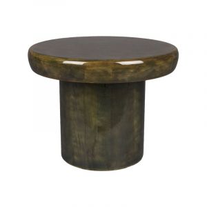 Dutchbone Table d'appoint ronde en bois ø45cm - Vert - Mush