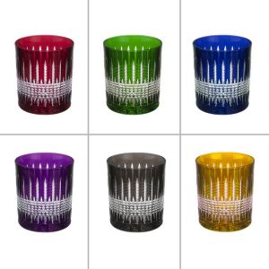 Table passion Coffret de 6 gobelets 32 cl en cristal taillé 8,5 Multicolore