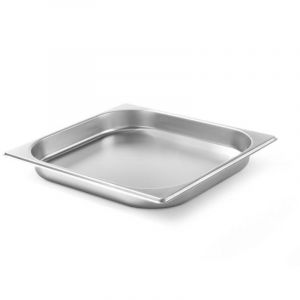 Hendi Bac Gastronorme, GN 2/3, résistance thermique -40 °C à 300 °C, utilisable dans des fours à convection, des réfrigérateurs, des bain-maries, des chafing dishes, 5.5L, 354x325x(H)65mm, inox