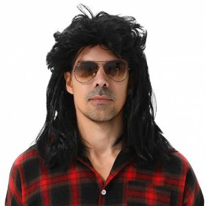 MAASKANTJE "Schnitzel" Coupe mulet rétro Perruque noir