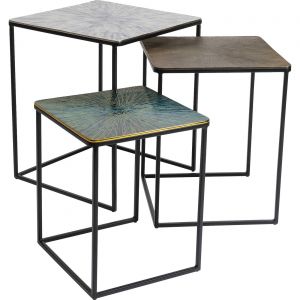 Image de Kare Design Tables d'appoint Ray carrées set de 3