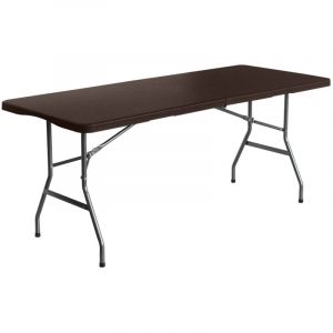 Table pliante rectangulaire effet rotin 180x74x74cm Thinia Home