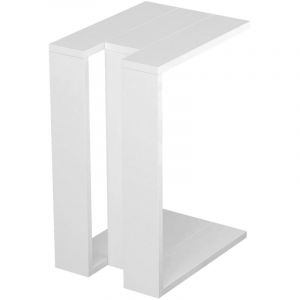 Pegane Table d'appoint, Table de salon coloris blanc - longueur 40 x profondeur 30 x hauteur 57cm -