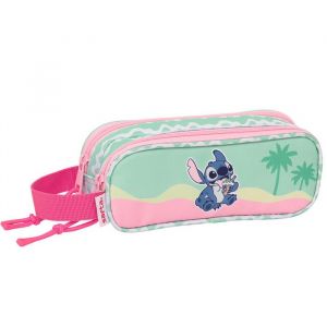 Safta Stitch Ice Cream Trousse Double pour Enfant, idéale pour Les Enfants d'âge Scolaire, Confortable et Polyvalente, qualité et résistance, 21 x 6 x 8 cm, Rose, M, Décontracté