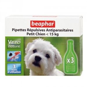Image de Beaphar Pipettes répulsives antiparasitaires pour petit chien - de 15 Kg