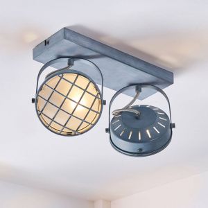 Lindby - led Plafonnier à intensité variable 'Tamin' en métal pour salon & salle à manger - gris fumé, blanc