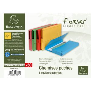 Exacompta Forever Chemises Poche Rouge x 50