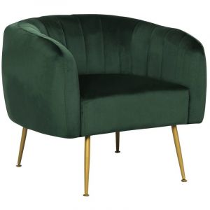 Image de Habitat et Jardin Fauteuil en velours Diana - 1 place - Vert