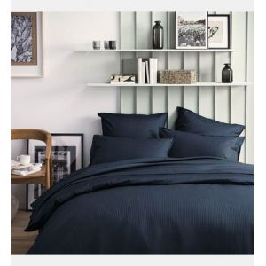 Essix Parure de lit Housse de couette + taie carrée en satin de coton, Grand Hotel