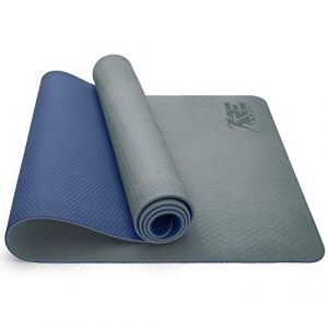 Tapis de Yoga tpe Gris / Bleu foncé - 183 x 61 x 0,6 cm - sans Phthalates - Tapis de Gymnastique antidérapant, Tapis de Fitness sans polluants,