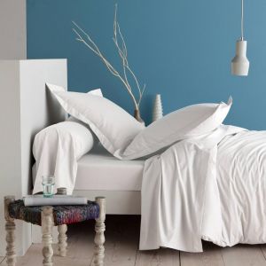 Drap-housse percale de coton TERTIO - Blanc
