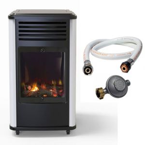 Chauffage à gaz - SAHARA - Manhattan - 3.4 kW - Noir et blanc - Connectique gaz incluse