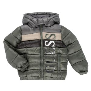Guess Doudounes enfants HOODED PADDED LS PUFFER W/ZIP Kaki - Taille 2 ans,3 ans,4 ans,5 ans,6 ans
