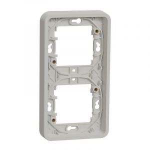 Schneider Electric Mureva Styl - Cadre 2 postes vertical - encastré - IP55 - IK07 - blanc Réf.MUR39151