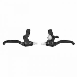 Tektro Paire de levier de frein VTT-VTC 4 doights avec sonnette intégrée compatible poignée tournante V-Brake
