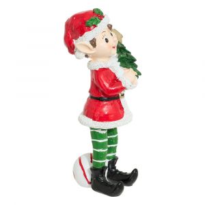 Atmosphera D&eacute;co de No&euml;l Lutin en r&eacute;sine multicolore H 15 cm