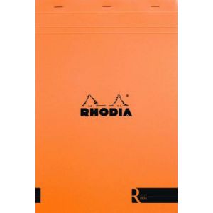 Image de Rhodia 182011C - Bloc R N°18 orange format 21 x 29,7 cm 140 pages agrafées ivoire 90 g/m² détachables, ligné