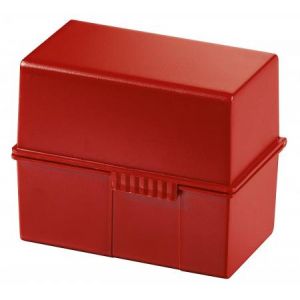 Image de Han 977-17 - Boîte à fiches DIN A7, avec couvercle, pour 300 fiches, coloris rouge