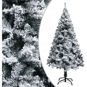 VidaXL Sapin de Noël artificiel à flocons de neige Vert 150 cm PVC