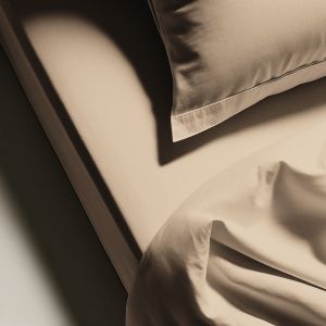 Drap plat coton TERTIO - Rose beige