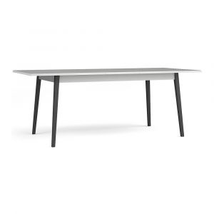 Table Extensible 8 Personnes - Collection ISIS plateau gris / pieds noir