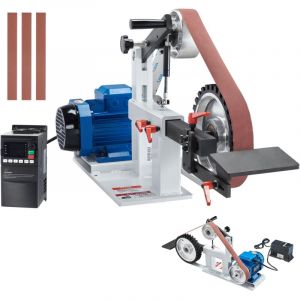 Ponceuse à Bande-VEVOR-18288x508 mm-Machine de Polissage 1500 W-3 Moules de Meulage 3 Bandes Abrasives pour Travail de Métaux
