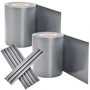 Juskys Privacy Screen Strips - Lot de 2 rouleaux - Résistant aux intempéries et à l'eau - Gris clair