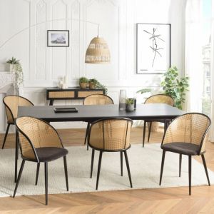 Macabane 2 Fauteuils L&eacute;a noirs - 52x55x82 cm