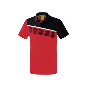 Erima 5-C Polo Shirt Homme, Rouge/Noir/Blanc, FR : XL (Taille Fabricant : XL)