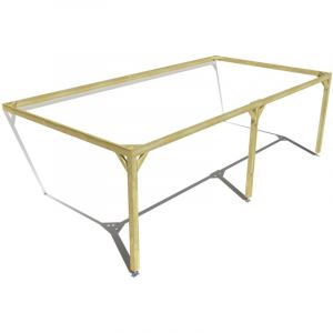 Pergola bois labellis&eacute;e FSC &bull; 8m x 4m &bull; adoss&eacute;e &bull; cadre simple.