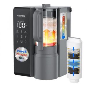 Waterdrop WD-M1 Reverse Osmosis Table Water Filter System, 7 Temperature Options, 6 Stage Cleaning, 3:1 Pure for Drain, No Installation, Grey