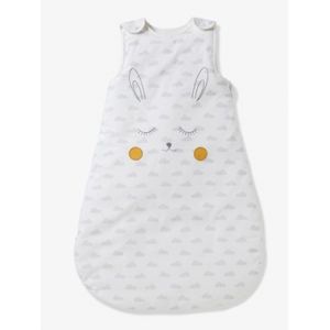 Image de Vertbaudet Gigoteuse sans manches LAPIN blanc motifs gris