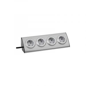 Rev Prise de Table d'angle pour Bureau 195 cm 3500 W 16 A Argent