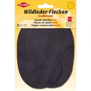 KLEIBER Patch &agrave; coudre en daim, 155 x 100 mm, gris