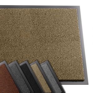 Vounot Tapis de Porte Paillasson d'Entree Interieur et Extérieur Tapis Antidérapant et Anti-Poussière Tapis d’entrée Imperméable Lavable 60x90cm Beige