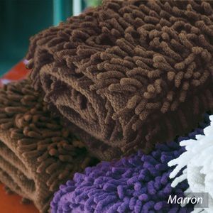 Linnea Tapis de bain 50x80 cm CHENILLE Marron 1800 g/m2