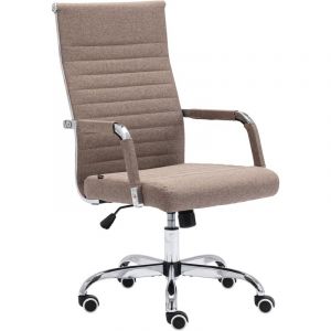 CLP Chaise de bureau Amadora avec hauteur réglable et Pied en métal taupe Tissu