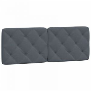 VidaXL Coussin De T&ecirc;te De Lit Gris Fonc&eacute; 140 Cm Velours