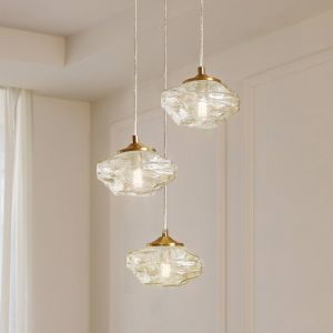 Suspension en verre à intensité variable 'Piatra' en verre pour salon & salle à manger