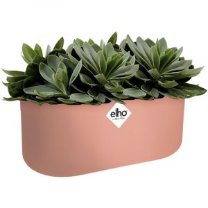 Elho Jardini&egrave;re ovale pot de fleur Rose 3,7L bac &agrave; fleurs en plastique pour jardin terrasse d&eacute;coration
