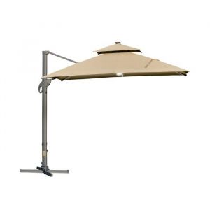 MH Parasol déporté carré egypte à led Beige
