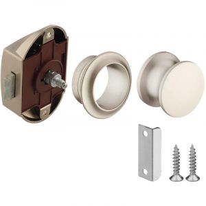 Cyclingcolors Serrure verrou avec bouton Push-lock poussoir axe 25mm poignée rosace idéal bateaux caravanes camping car van fermeture sans clé, nickelé mat