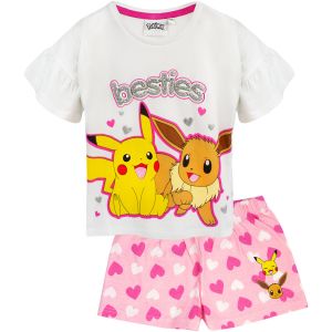 Image de Pokémon Pyjama Pikachu & Eevee à Manches Longues ou Courtes Pyjamas Filles 3-4 Ans