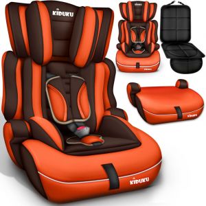 KIDUKU Si&egrave;ge auto pour enfants Si&egrave;ge auto 9-36kg Groupe 1+2+3 Marron/Orange