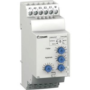 Crouzet Relais de contr&ocirc;le courant 24 240 V AC/DC 2 inverseurs gamme de mesure 2 500 mA 84871120 HIL