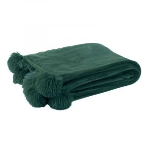 Image de Jolipa PLAID POMPON POLYESTER VERT FONCE 130x170