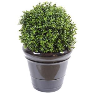 Image de Pegane Plante artificielle haute gamme Spécial extérieur / Buis artificiel boule UV - Dim : H.50 x D.40 cm