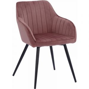 Happy Garden Chaise en velours bertille rose - Rose