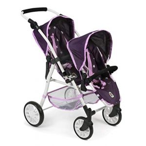 Image de Bayer Chic 2000 Poussette tandem TWINNY Stars lilas